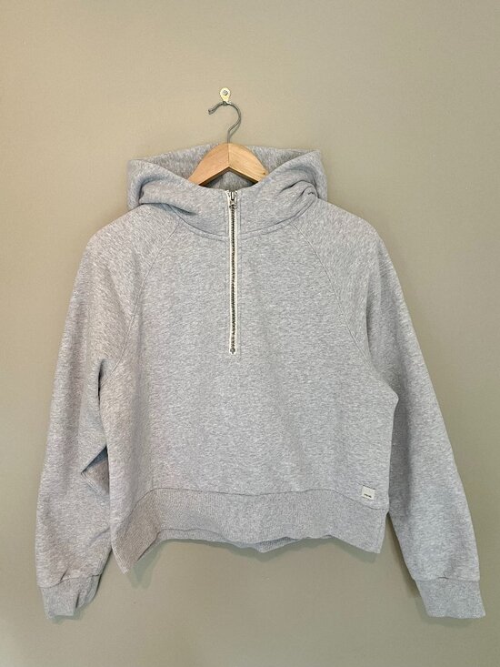 Vuori Sweaters - Vuori Restore Half Zip Hoodie Light Heather Grey Size L